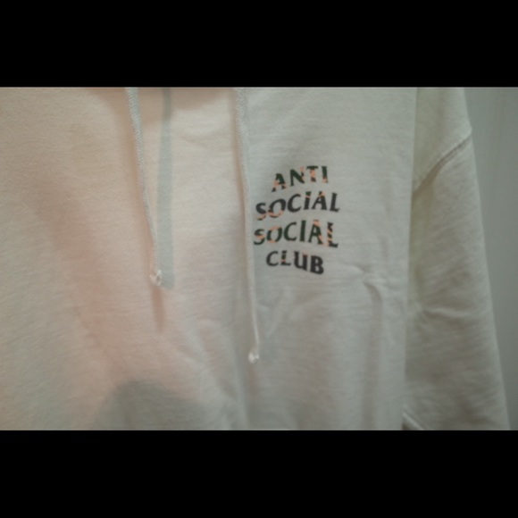 Anti Social Social Club White Hoodie ASSC woodland camo logo Woody - Picture 3 of 9